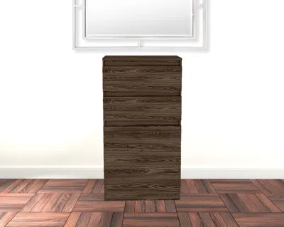 Homezia 23" Dark Walnut Manufactured Wood Two Drawer Chest