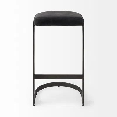 Homezia 35" Black Iron Backless Bar Chair