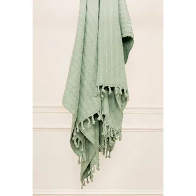 Homezia Aqua Knitted 100% Cotton Throw Blanket