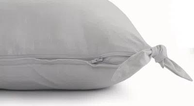 Homezia 20" X 20" Light Gray 100% Cotton Zippered Pillow