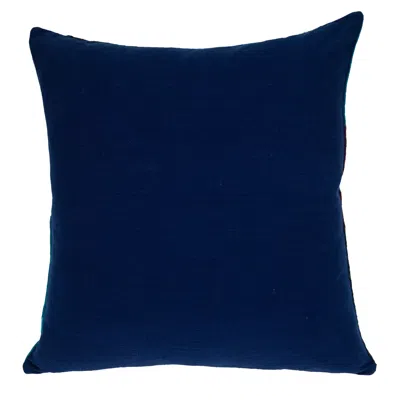 Homezia 20" X 20" Blue Zippered 100% Cotton Throw Pillow