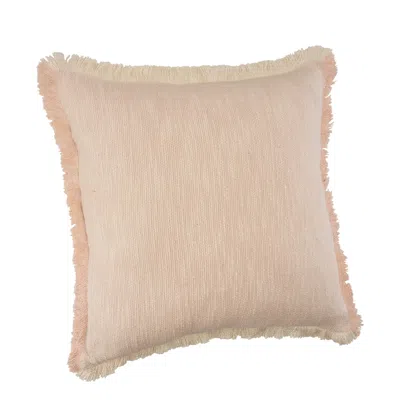 Homezia 20" X 20" Light Pink And Cream 100% Cotton Abstract Zippered Pillow