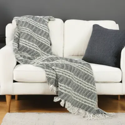 Homezia Black Woven 100% Cotton Throw Blanket