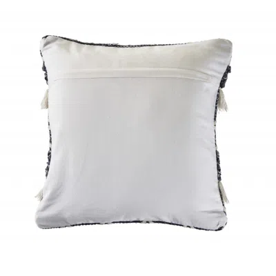 Homezia 20" X 20" Navy And Ivory 100% Wool Geometric Zippered Pillow