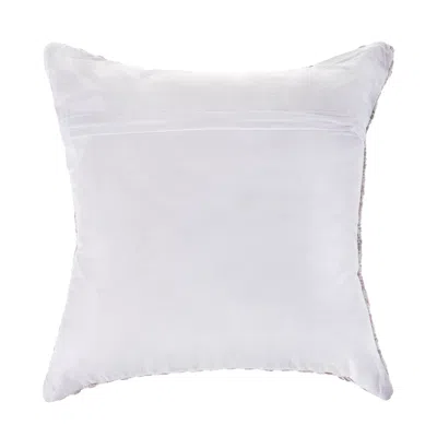 Homezia 18" X 18" Purple Pink Gray And White 100% Cotton Chevron Zippered Pillow