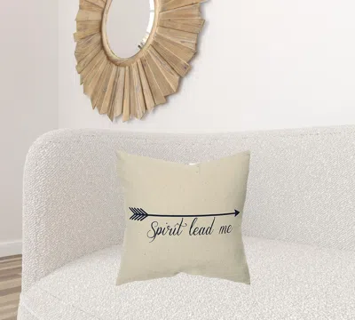 Homezia Black Taupe Canvas Spirit Lead Throw Pillow
