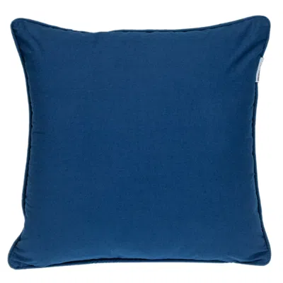 Homezia 18" X 18" Blue 100% Cotton Geometric Zippered Pillow