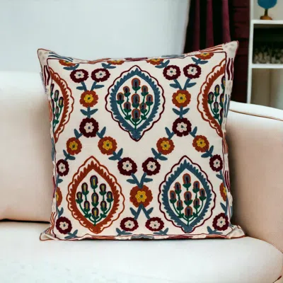 Homezia 18" Multicolor Cotton Blend Throw Pillow