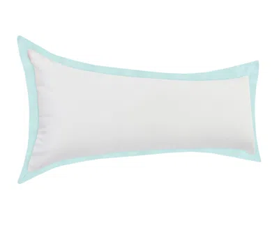 Homezia 14" X 36" White And Icy Blue 100% Cotton Geometric Zippered Pillow