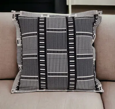 Homezia Black And White Abstract Stripes Throw Pillow