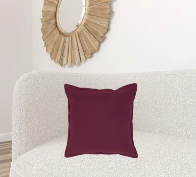 Homezia Merlot Solid Flange Edged Modern Down Throw Pillow