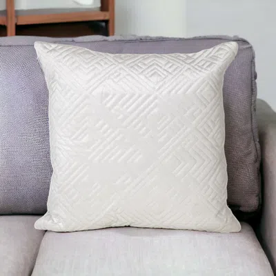 Homezia Quilted White Decorative Throw Pillow