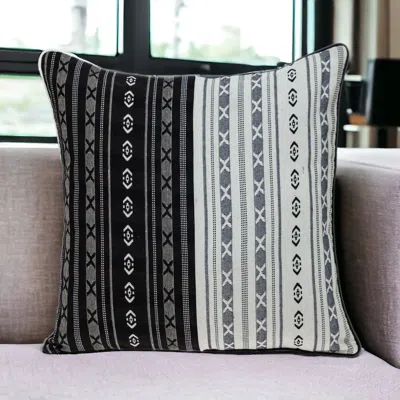 Homezia Black And White Abstract Accent Pillow
