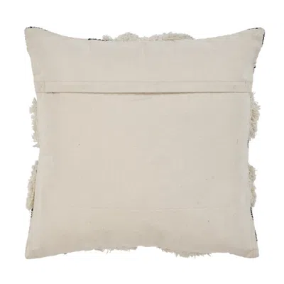 Homezia 20" X 20" Black And Ivory Linen Cotton Blend Zippered Pillow