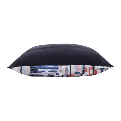Homezia 20" X 20" Red Pink Blue Gray And Black Polyester Abstract Zippered Pillow