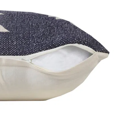 Homezia 20" X 20" Navy And White 100% Cotton Geometric Zippered Pillow