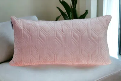 Homezia Tufted Diamonds Rose Gold Velvet Lumbar Accent Pillow