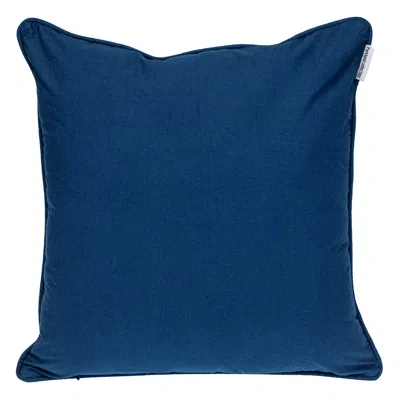 Homezia 18" X 18" Blue 100% Cotton Geometric Zippered Pillow