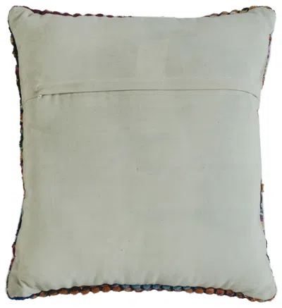 Homezia 20" X 20" Red Green Blue Yellow Orange Pink And Black 100% Cotton Geometric Zippered Pillow