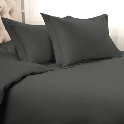 Homezia Gray King Cotton Blend 1500 Thread Count Washable Duvet Cover Set