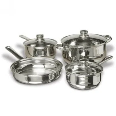 Quikfurn 7-piece Stainless Steel Cookware Set With Tempered Glass Lids