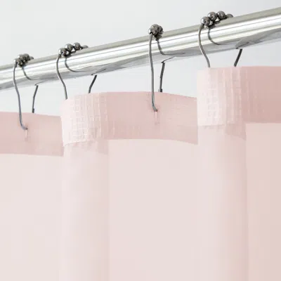Homezia Blush Sheer And Grid Shower Curtain And Liner Set