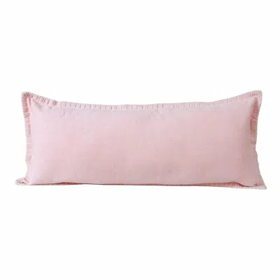 Homezia 14" X 36" Light Pink 100% Cotton Zippered Pillow