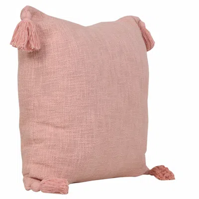 Homezia 20" X 20" Light Pink 100% Cotton Zippered Pillow
