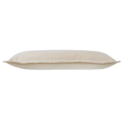 Homezia 14" X 36" Beige 100% Cotton Zippered Pillow