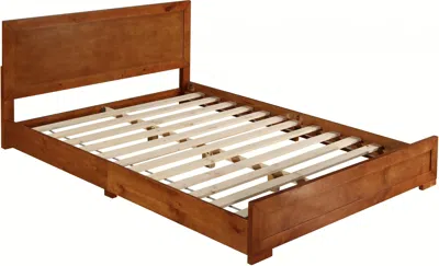 Homezia Cherry Wood Twin Platform Bed