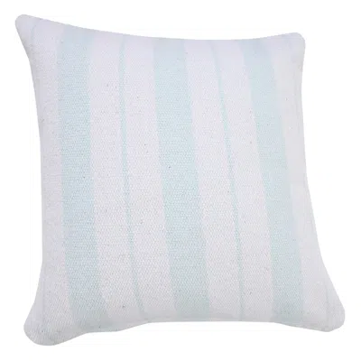Homezia 20" X 20" Bright Blue And White 100% Cotton Coastal Zippered Pillow