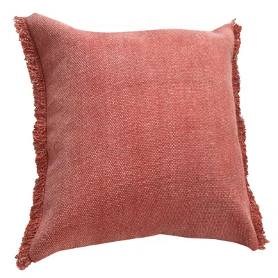 Homezia 20" X 20" Dusty Rose Pink And Muted Clay 100% Cotton Zippered Pillow