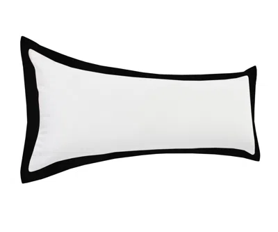 Homezia 14" X 36" White And Black 100% Cotton Geometric Zippered Pillow