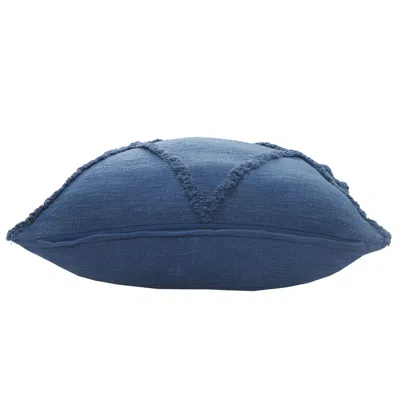 Homezia 26" X 26" Cobalt Blue 100% Cotton Zippered Pillow