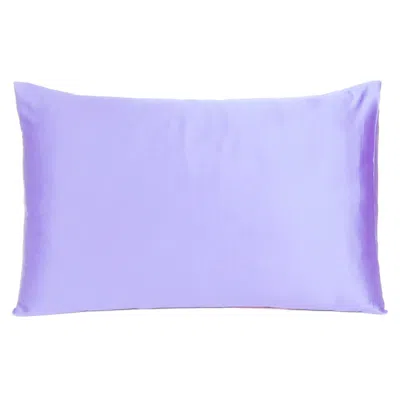 Homezia Purple Dreamy Set Of 2 Silky Satin Standard Pillowcases
