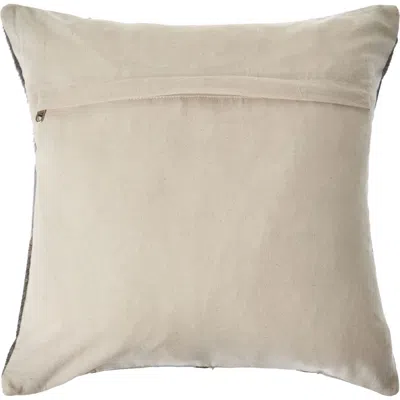 Shop Homezia 20" X 20" Silver And Brown 100% Wool Geometric Zippered Pillow
