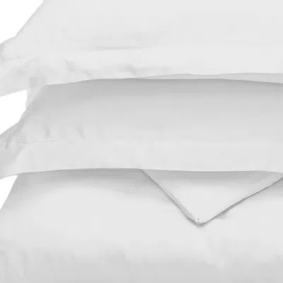 Homezia White King Cotton Blend 300 Thread Count Washable Duvet Cover Set