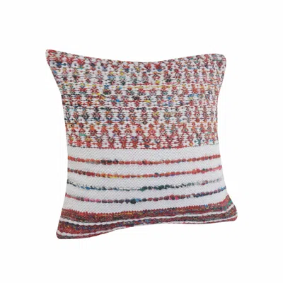 Homezia 20" X 20" Red Green Blue Yellow Orange And Pink Polyester Geometric Zippered Pillow