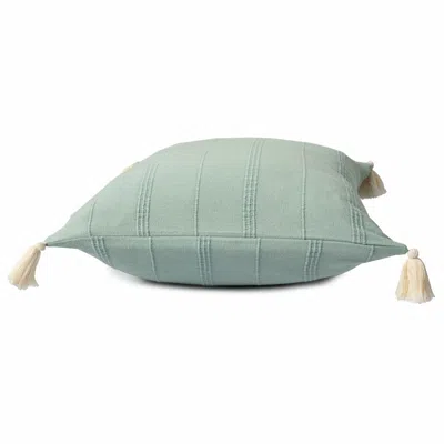 Homezia 18" X 18" Aqua And Green 100% Cotton Zippered Pillow