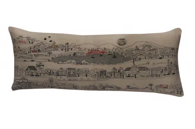 Homezia 35" White Los Gatos Daylight Skyline Lumbar Decorative Pillow