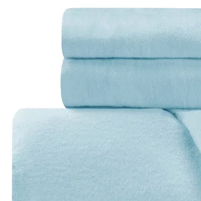 Homezia Light Blue King Cotton Blend 0 Thread Count Washable Duvet Cover Set
