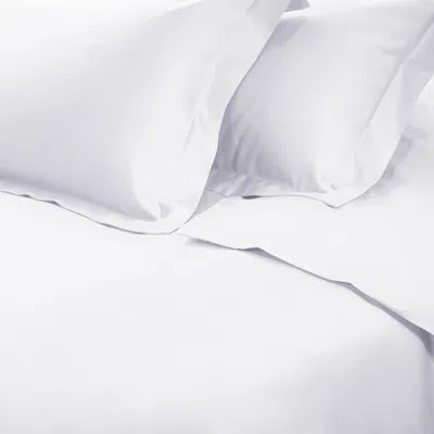 Homezia White Twin Cotton Blend 650 Thread Count Washable Duvet Cover Set