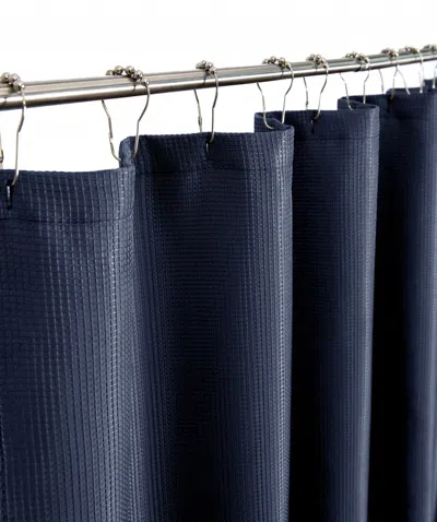Homezia Luxurious Navy Waffle Weave Shower Curtain