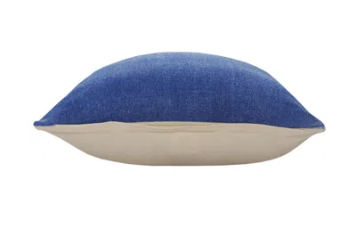 Homezia 20" X 20" Classic Blue 100% Cotton Zippered Pillow