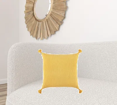 Homezia Gold Solid Tonal Abstract Stripe Throw Pillow