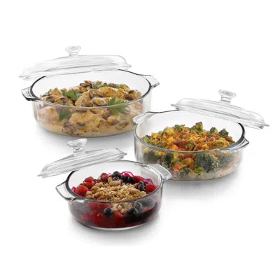 Quikfurn 6-piece Glass Bakeware Casserole Baking Dish Set - Dishwasher And Oven Safe