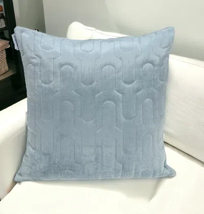 Homezia Geometric Lush Quilted Metallic Gray Throw Pillow