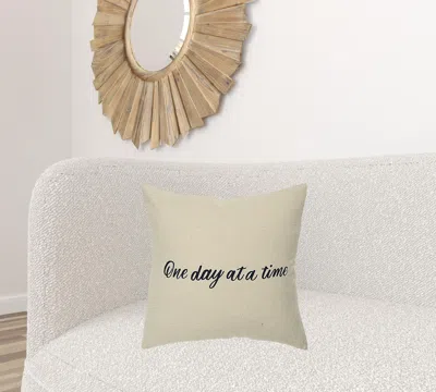 Homezia Black Taupe Canvas One Day Throw Pillow