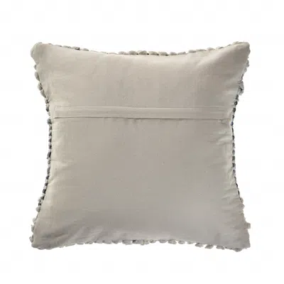 Homezia 18" X 18" Blue And Ivory 100% Cotton Geometric Zippered Pillow