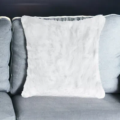 Homezia 18" White Wool Throw Pillow